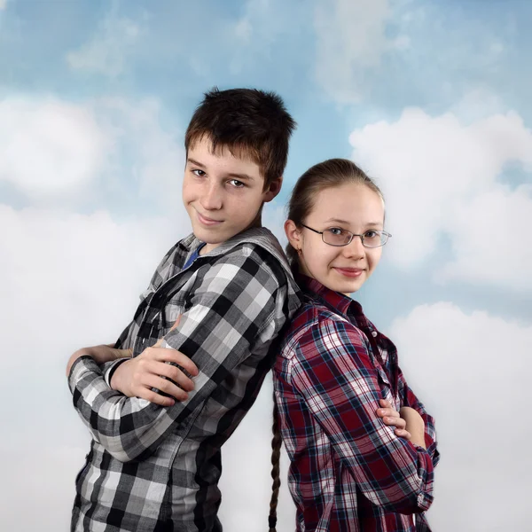 Jongen en meisje — Stockfoto