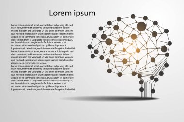 soyut teknoloji bilim kavramı beyin dijital bağlantı kullanın şablon, mevcut, web, gri arka plan üzerinde kitap