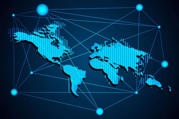 Concetto di tecnologia astratta parola mappa connessione di rete digitale — Vettoriale Stock