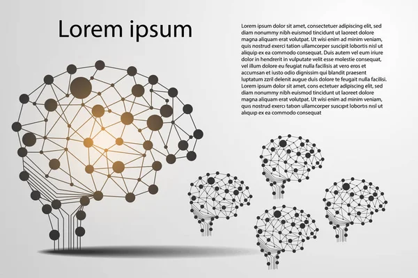 Abstracto Tecnología Ciencia Concepto Cerebro Digital Enlace Pequeño Grande Uso — Archivo Imágenes Vectoriales