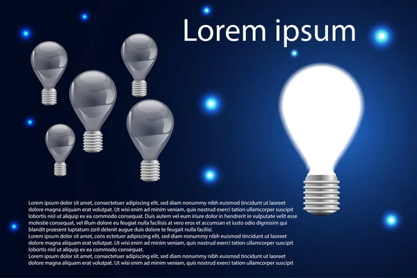 Abstract Concept Light Bulbs Idea Tech Background — Stock Vector