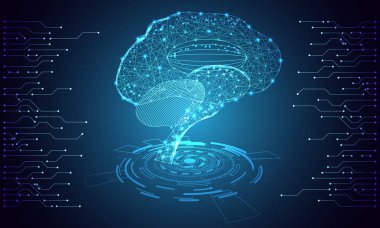 teknoloji UI fütüristik konsept beyin hud arabirimi hologram öğeleri dijital veri grafiği, iletişim, bilgi işlem ve sağlık yenilik üzerinde Merhaba tech gelecekteki tasarım arka plan soyut