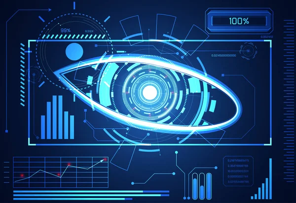 Abstract Technology Science Concept Eye Circle Data Health Digital Hud — Vetor de Stock