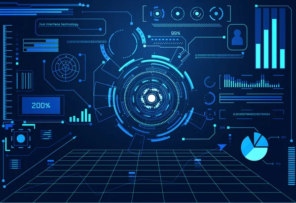 Tecnologia Astratta Concetto Futuristico Hud Interfaccia Ologrammi Elementi Grafico Dati — Vettoriale Stock