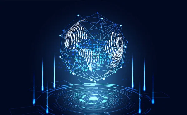 teknoloji UI Fütüristik Konsept Dünya Dijital hud arabirimi hologram öğeleri dijital veri grafiği, iletişim, daire yüzde canlılık yenilik üzerinde Merhaba tech gelecekteki tasarım arka plan soyut