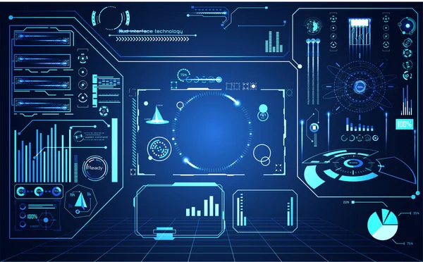 Tecnologia Astratta Concetto Futuristico Hud Interfaccia Ologrammi Elementi Grafico Dati — Vettoriale Stock