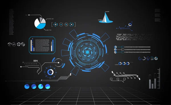 Abstracte Technologie Futuristisch Concept Hud Interface Hologram Elementen Van Digitale — Stockvector