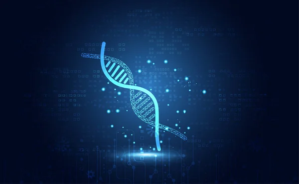 Abstract Gezondheidszorg Wetenschap Bestaan Dna Digitale Technologie Tech Toekomstige Blauwe — Stockvector