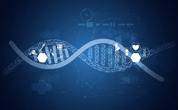 Abstracte Gezondheidszorg Icoon Digitale Geneeskunde Wetenschap Concept Innovatie Technologie Moleculaire — Stockvector