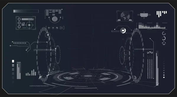 Dijital veri grafiği, iletişim, bilgi işlem ve daire yüzde canlılık yenilik teknoloji UI fütüristik konsept hud arabirimi hologram öğeleri üzerinde Merhaba tech gelecekteki tasarım arka plan soyut