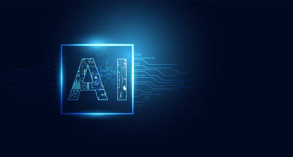 Αφηρημένη Τεχνολογία Computing Concept Working Data Artificial Intelligence Futuristic Digital — Διανυσματικό Αρχείο