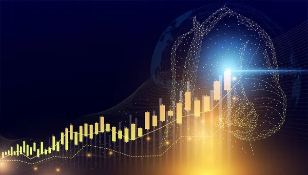 Abstrakt Diagram Diagram Över Lager Finansiella Och Affärsman Låg Poly — Stock vektor