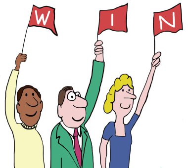 Flags Spell 'WIN'