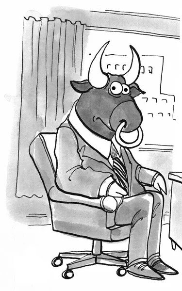 Býk představuje býčí trh — Stock fotografie