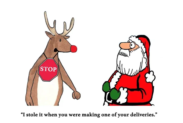 Rudolph roubou a placa de pare — Fotografia de Stock