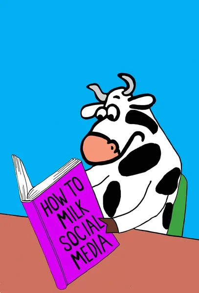 Milking Social Media — Stock Photo, Image