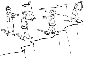 Blindfolded iş adamları