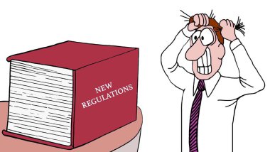 Stressed by New Regulations clipart