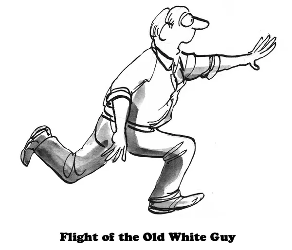 Vlucht van blanke man — Stockfoto