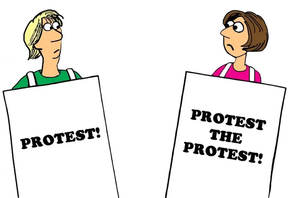 Protestera mot protesten — Stockfoto