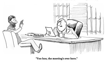 Rude Behavior in Meeting clipart