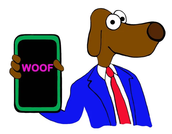 Dog says woof — Stock Photo, Image