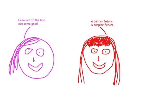 Desenhos Animados Coloridos Mostrando Duas Mulheres Falando Sobre Mal Vem — Fotografia de Stock
