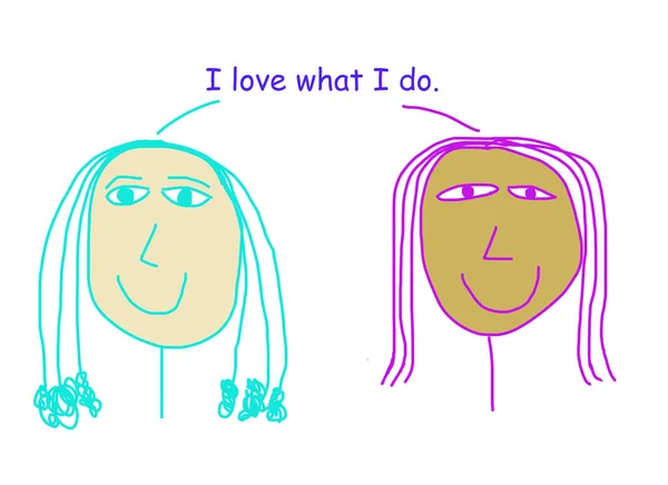 Dibujos Animados Color Que Representan Dos Mujeres Étnicamente Diversas Afirmando — Foto de Stock