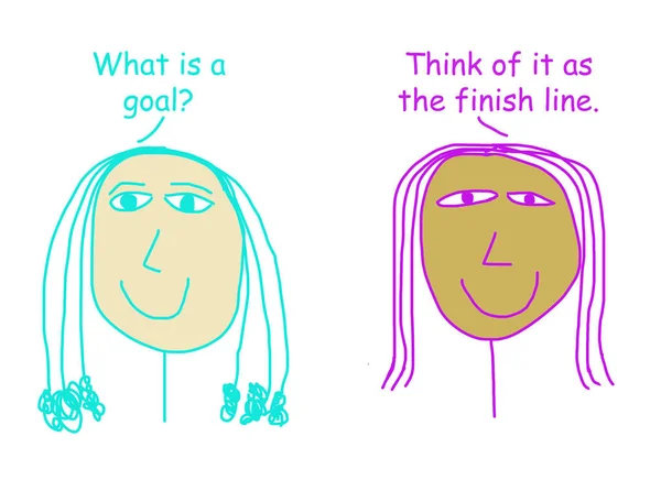 Kleur Cartoon Beeltenis Van Twee Etnisch Diverse Vrouwen Bespreken Dat — Stockfoto