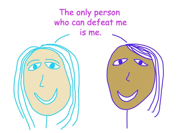 Caricature Couleur Montrant Deux Femmes Ethniquement Diversifiées Déclarant Que Seule — Photo