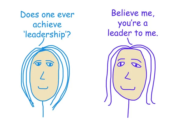 Color Cartoon Showing Two Women Discussing One Has Achieved Highly — Stock Photo, Image