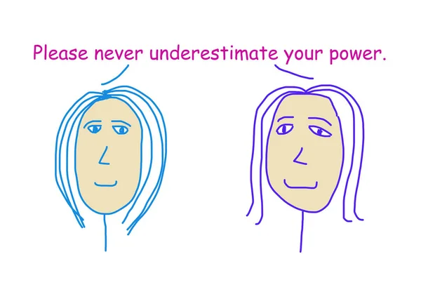Desenhos Animados Cores Duas Mulheres Sorridentes Dizendo Por Favor Nunca — Fotografia de Stock