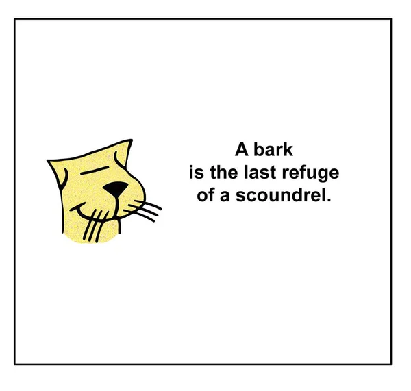 Color Cartoon Smiling Cat Stating Bark Last Refuge Scoundrel — Stock Photo, Image