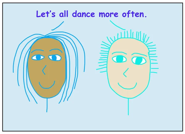 Color Cartoon Showing Two Smiling Ethnically Diverse Women Who Saying — Stock Photo, Image