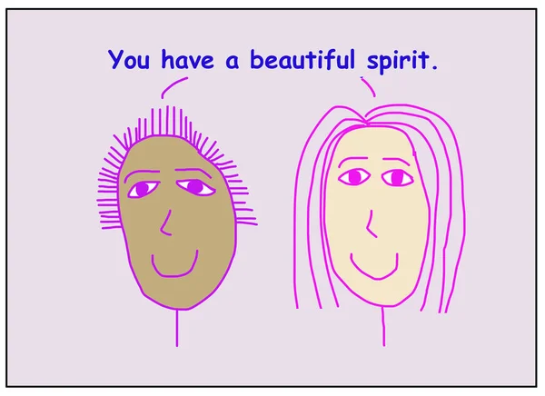 Desenhos Animados Coloridos Mostrando Duas Mulheres Sorridentes Etnicamente Diversas Dizendo — Fotografia de Stock