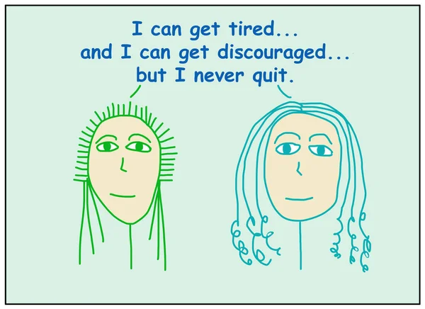 Desenhos Animados Coloridos Duas Mulheres Afirmando Que Posso Ficar Cansado — Fotografia de Stock
