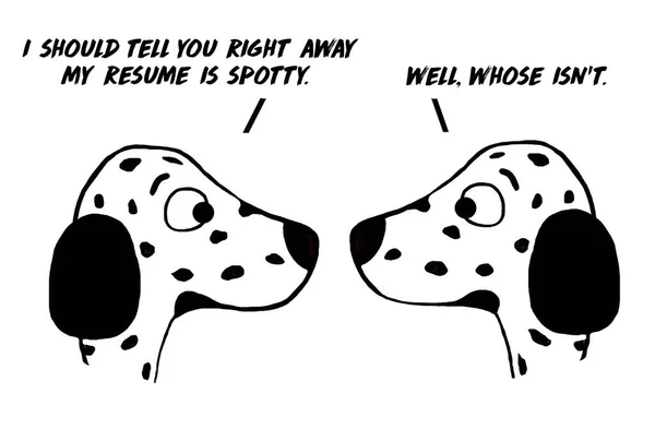 Cartoon Two Dalmations Talking Stating Both Have Spotty Resume — Stock Photo, Image