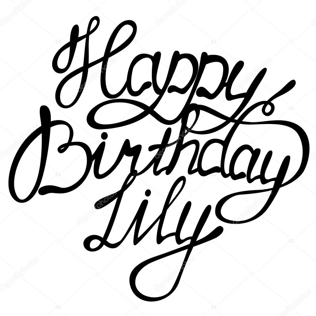 Happy Birthday Lily Lettering Vector Image By C Marishayu Vector Stock