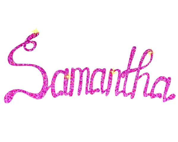 Samantha naam tinsels belettering — Stockvector