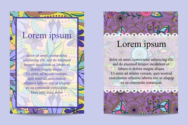 Tarjetas florales — Vector de stock