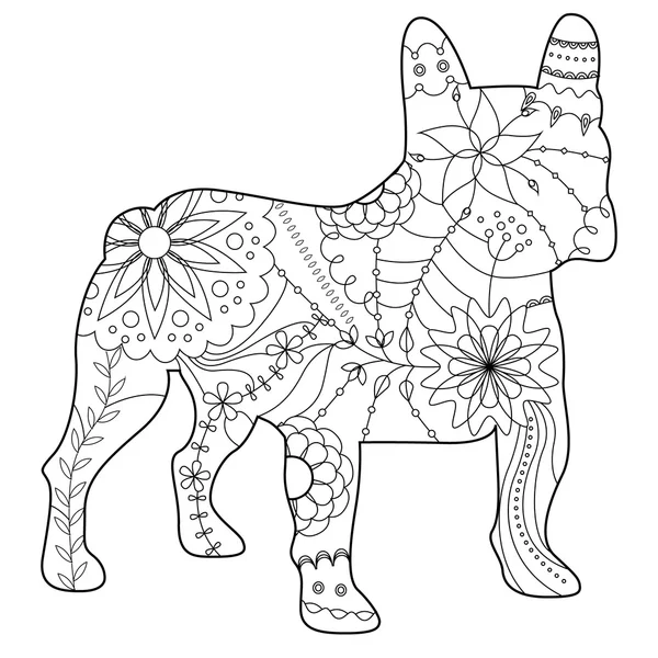 Bulldog francés para colorear — Archivo Imágenes Vectoriales