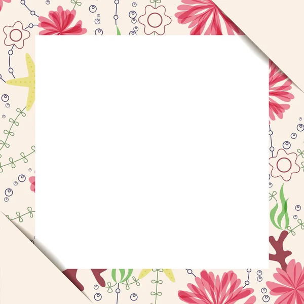 White paper sheet in floral frame — Stock Vector