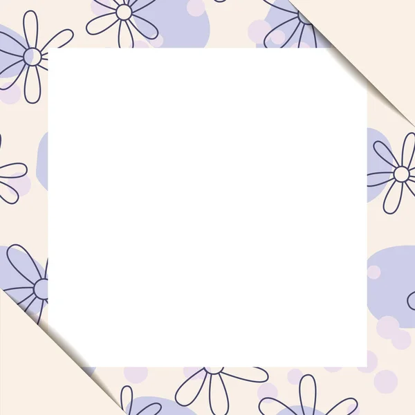 Feuille de papier blanc dans un cadre floral — Image vectorielle