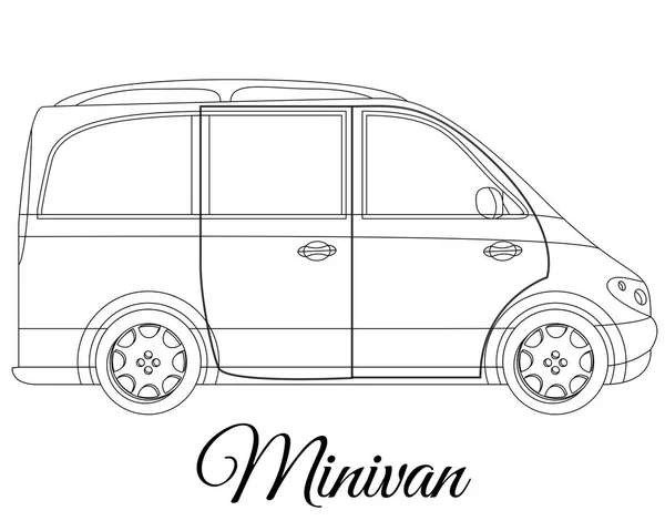 Karosserieumriss eines Minivans — Stockvektor