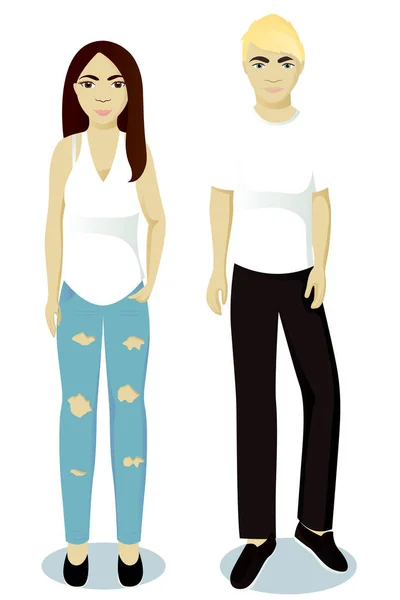 Teenagers boy and girl — Stock Vector