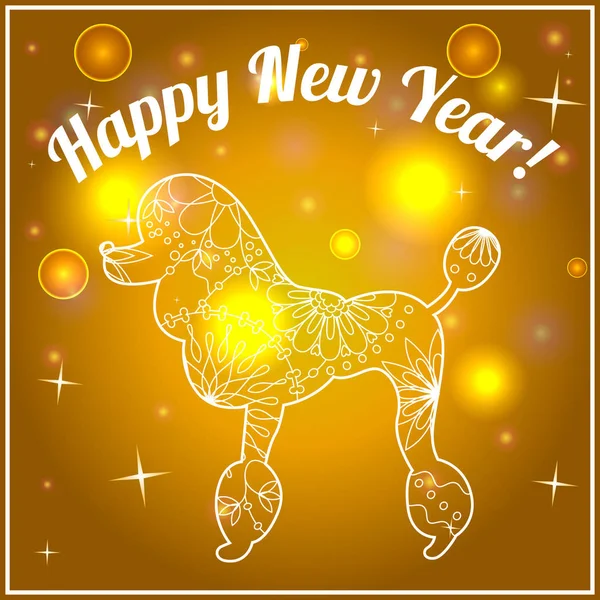 Happy new year card on bokeh background — Stock Vector