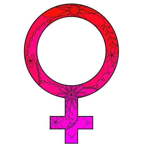 妇女标志转折颜色 — 图库矢量图片