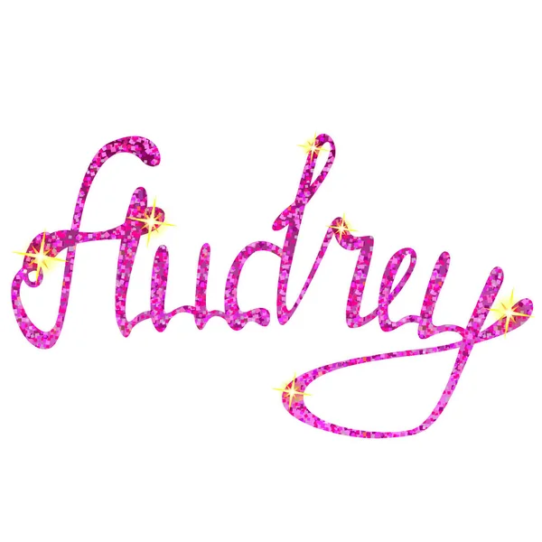 Audrey nome lettering mexilhões — Vetor de Stock