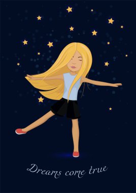 Kız ve yıldızların hayalleri gerçek olur