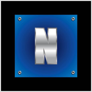 Tipografi mavi metalik yazı tipleri